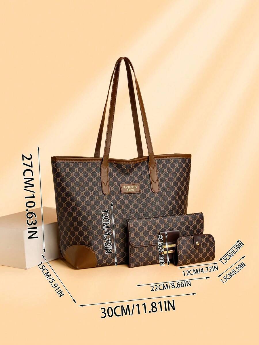 Floral Elegance Three-Piece Tote Bag Set