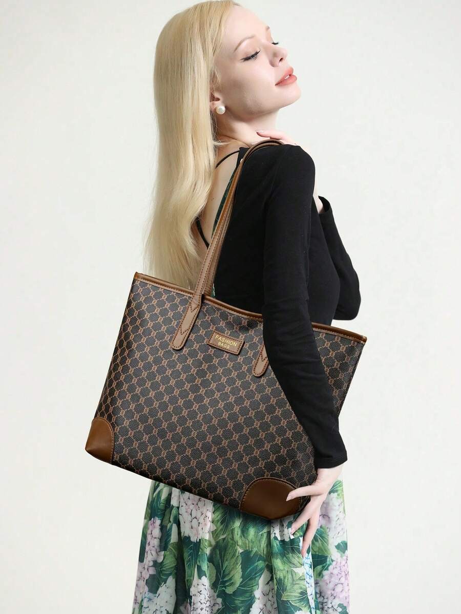 Floral Elegance Three-Piece Tote Bag Set