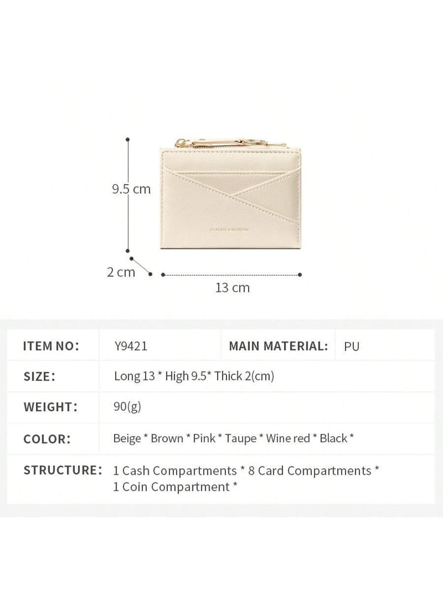 Petite Chic Asymmetric Keychain Bifold Wallet