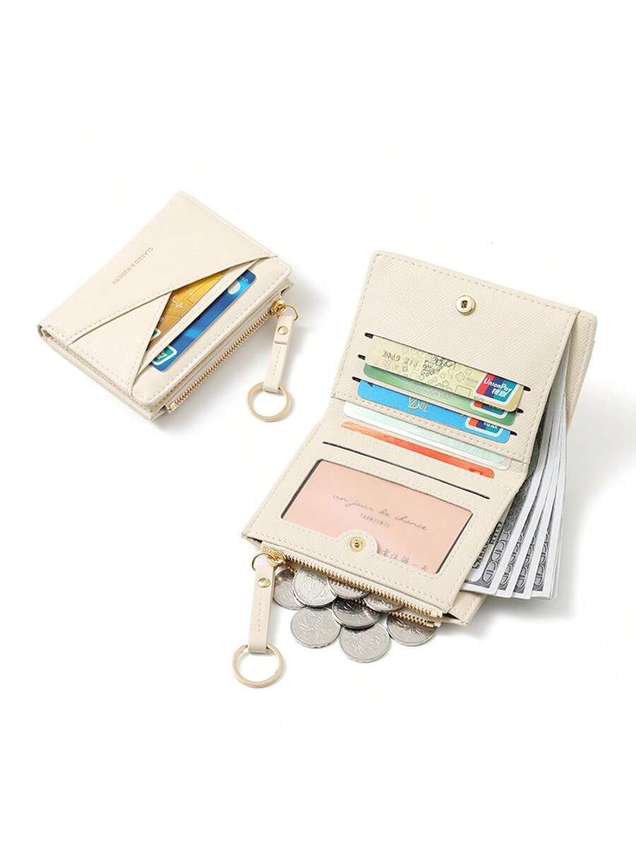 Petite Chic Asymmetric Keychain Bifold Wallet