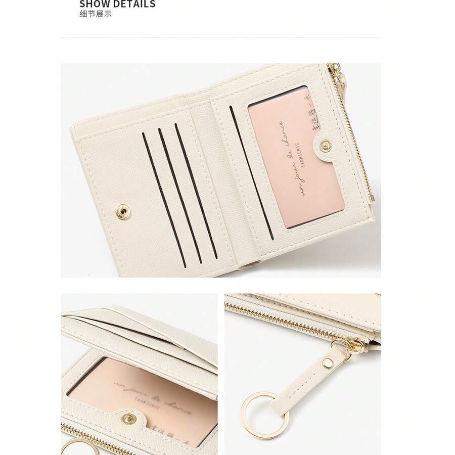 Petite Chic Asymmetric Keychain Bifold Wallet