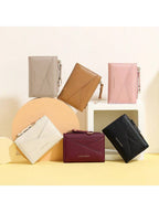 Petite Chic Asymmetric Keychain Bifold Wallet