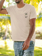 Men's Coconut Tree Letter Print Vacation T-Shirt