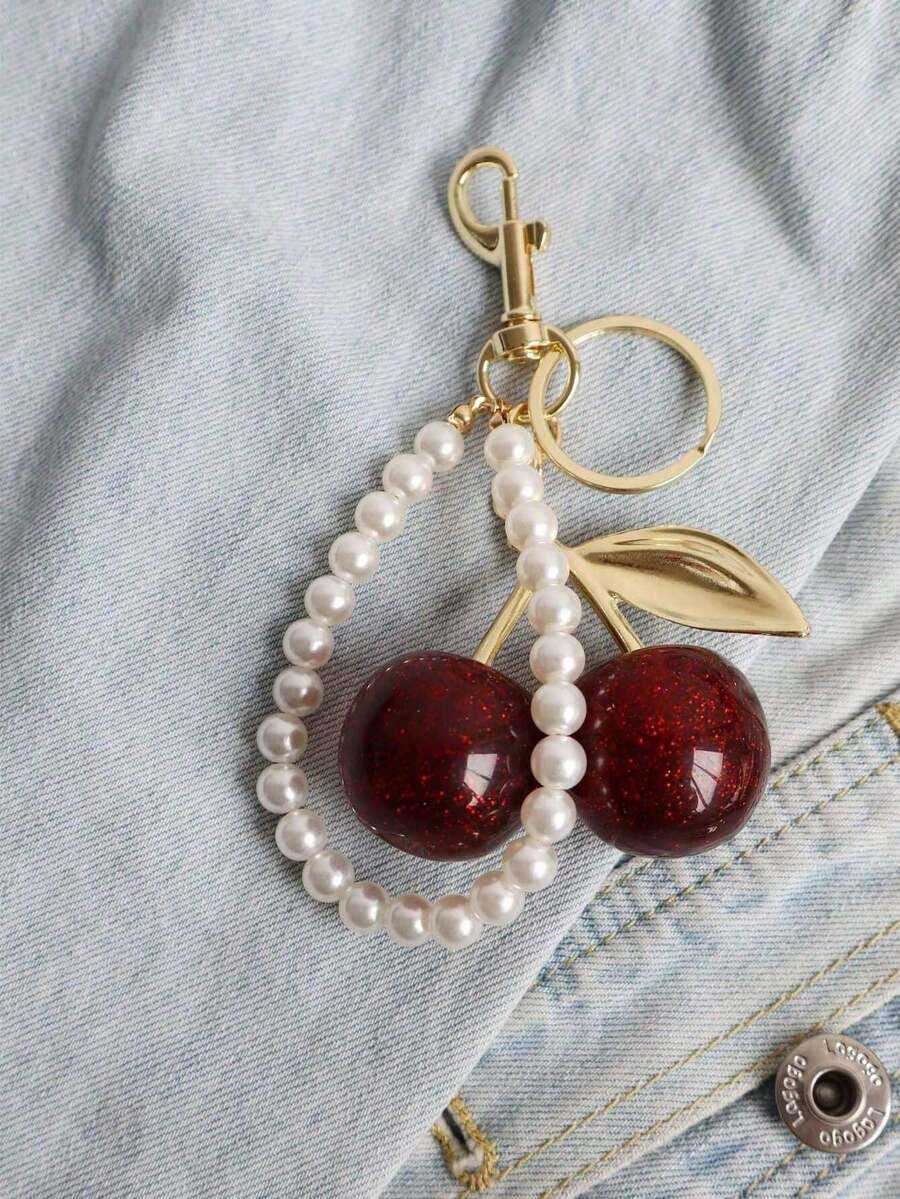 Sweet Cherry Pendant Bag Charm Keychain
