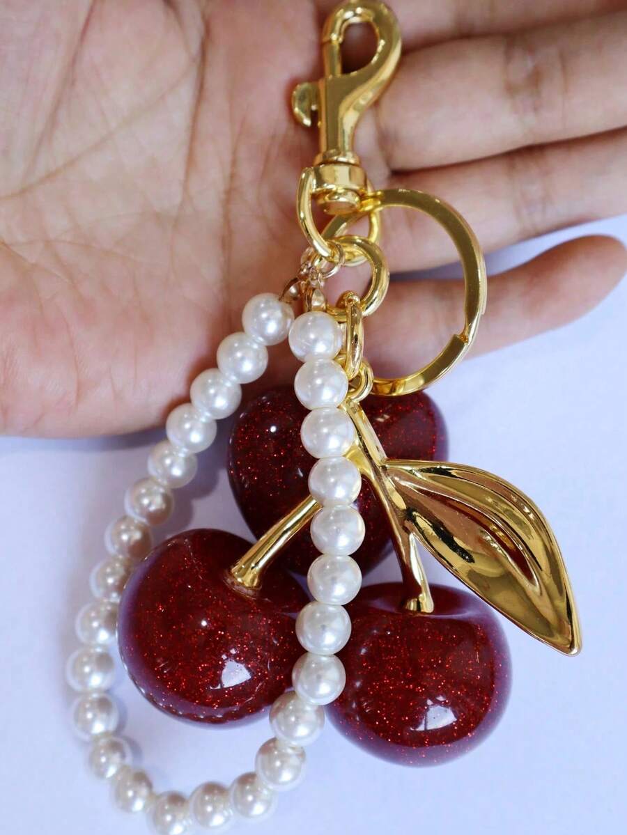 Sweet Cherry Pendant Bag Charm Keychain