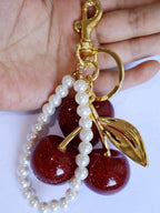 Sweet Cherry Pendant Bag Charm Keychain