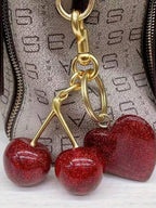 Sweet Cherry Pendant Bag Charm Keychain