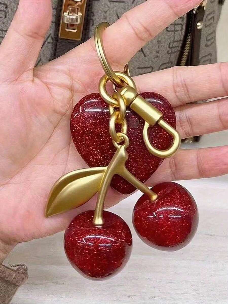 Sweet Cherry Pendant Bag Charm Keychain
