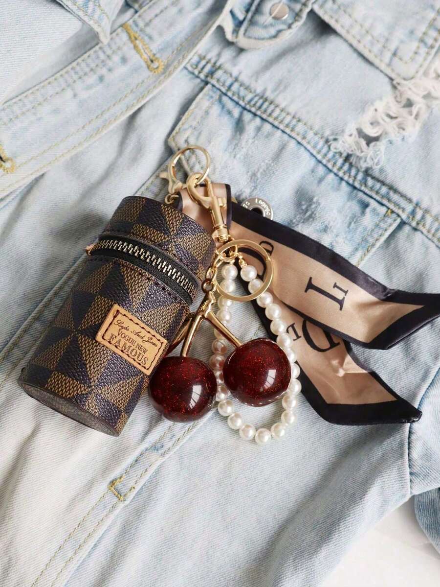 Sweet Cherry Pendant Bag Charm Keychain