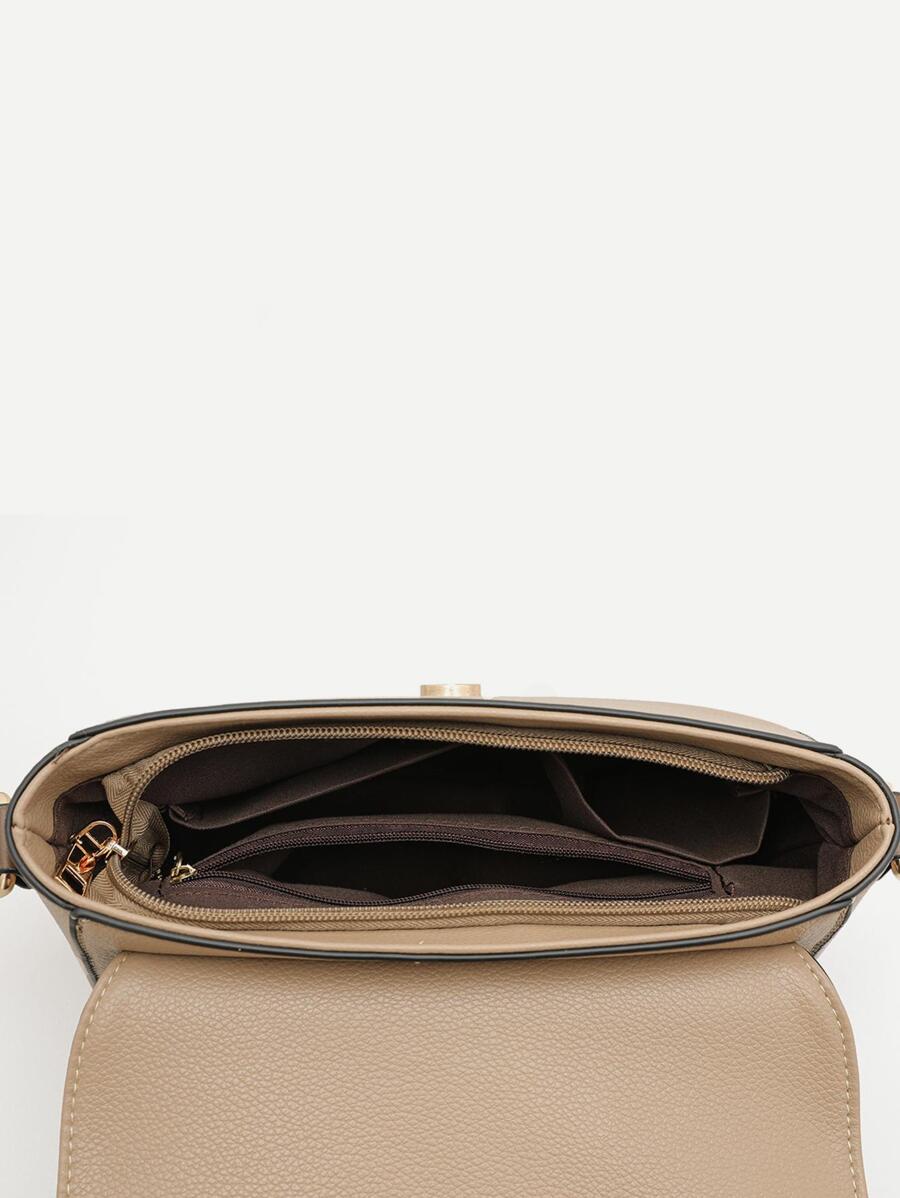 Vintage Colorblock Flap Crossbody Shoulder Bag