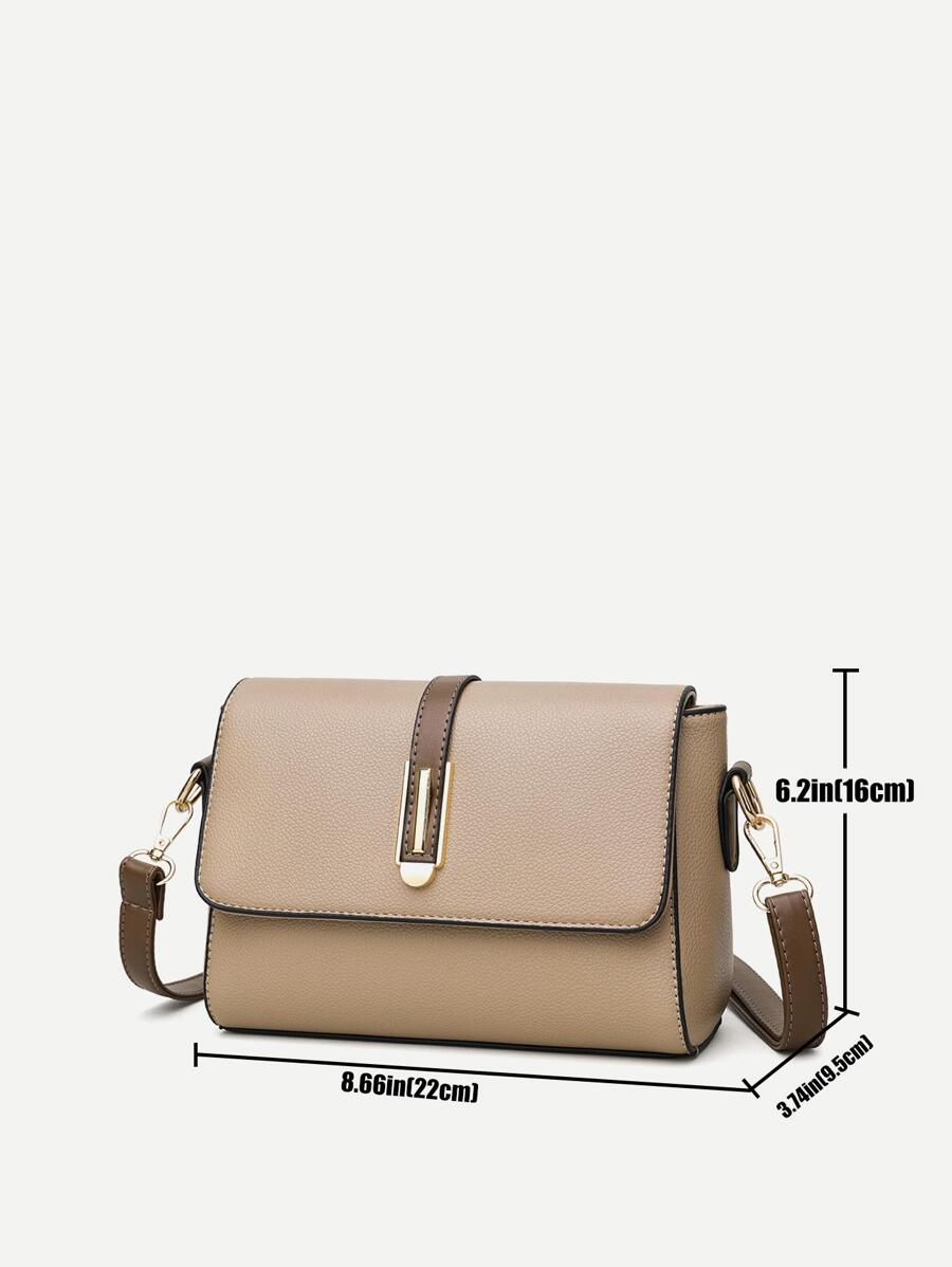 Vintage Colorblock Flap Crossbody Shoulder Bag