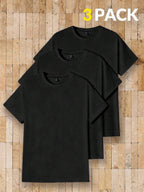 AKNOTIC Men's 3-Piece Solid Color Crew Neck T-Shirt Set