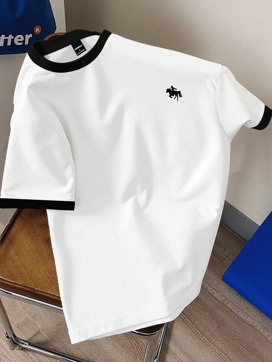 Daypath Men's Knight Graphic Embroidered Horse T-Shirt