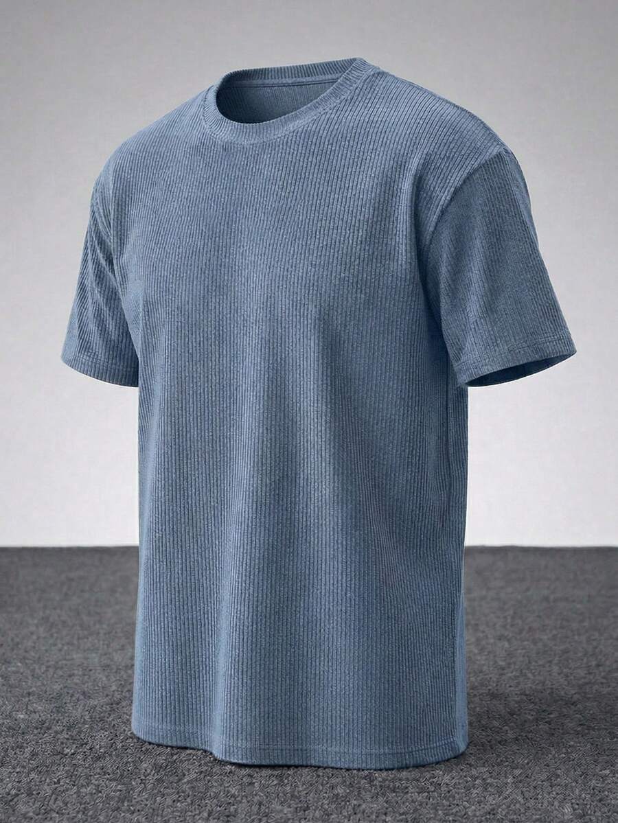 Men's Fog Blue Minimalist Loose Fit T-Shirt