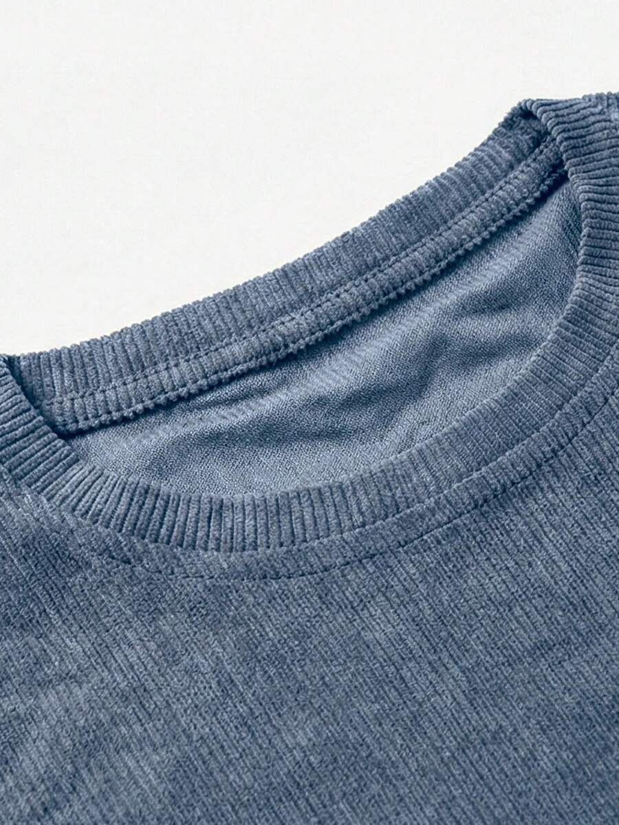 Men's Fog Blue Minimalist Loose Fit T-Shirt