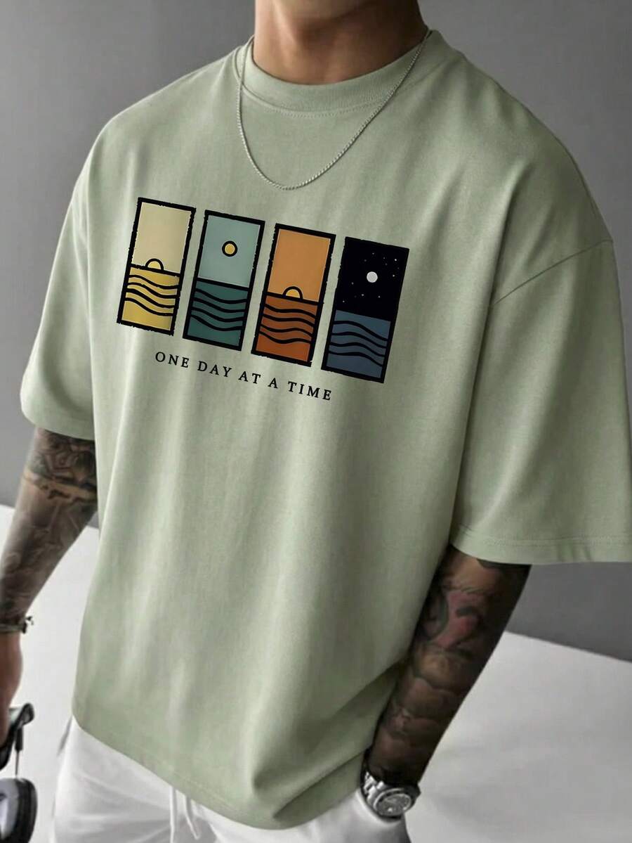 Men's Minimalist Printed Short Sleeve T-Shirt
