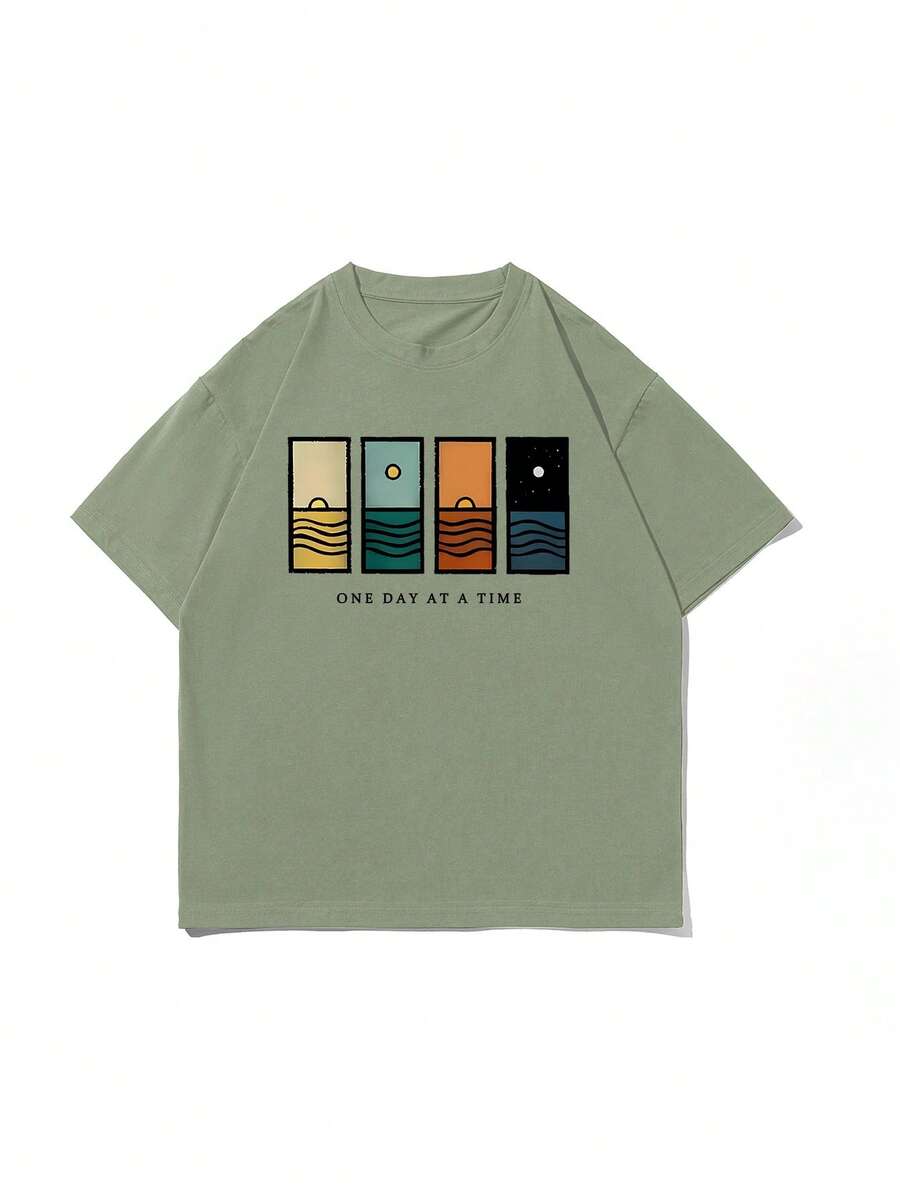 Men's Minimalist Printed Short Sleeve T-Shirt