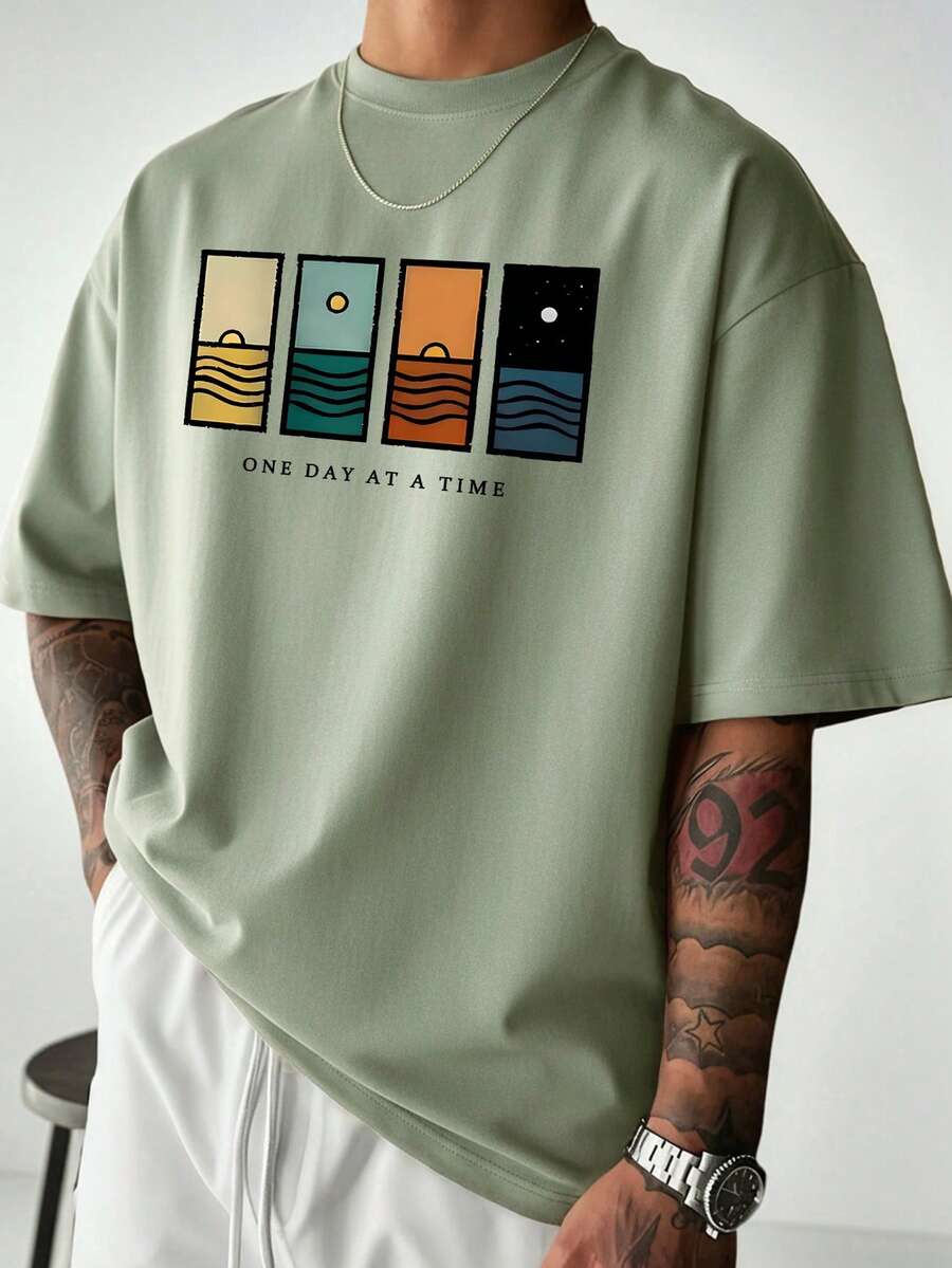 Men's Minimalist Printed Short Sleeve T-Shirt