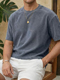 Men's Fog Blue Minimalist Loose Fit T-Shirt