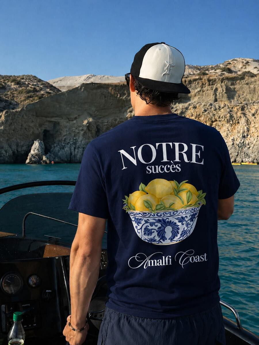 Men's Vintage Lemon Pattern Graphic T-Shirt
