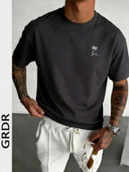 GRDR Men's Palm Tree Print Crew Neck T-Shirt