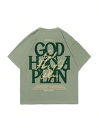 Unisex Layered English Slogan Print Loose T-Shirt
