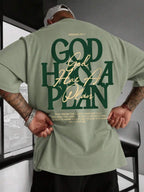 Unisex Layered English Slogan Print Loose T-Shirt