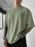 Unisex Layered English Slogan Print Loose T-Shirt