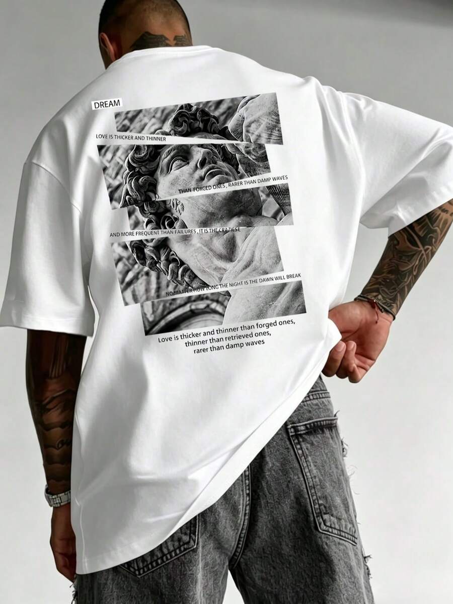 Men's Vintage David Statue Graphic Streetwear T-Shirt