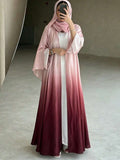Burgundy Gradient Cardigan Abaya