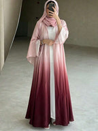 Burgundy Gradient Cardigan Abaya
