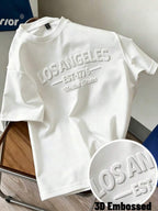 Daypath LA Embossed Letter White T-Shirt