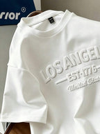Daypath LA Embossed Letter White T-Shirt