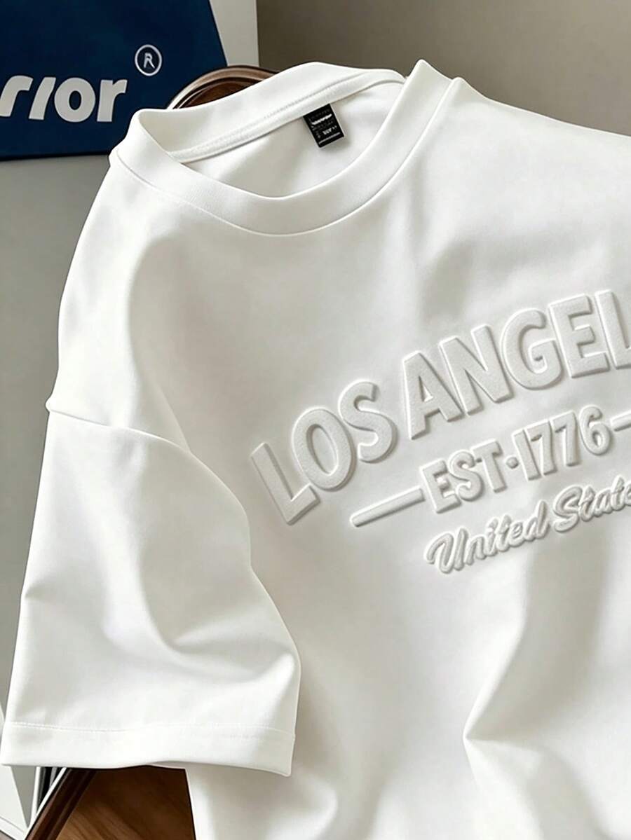 Daypath LA Embossed Letter White T-Shirt