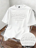 Daypath LA Embossed Letter White T-Shirt