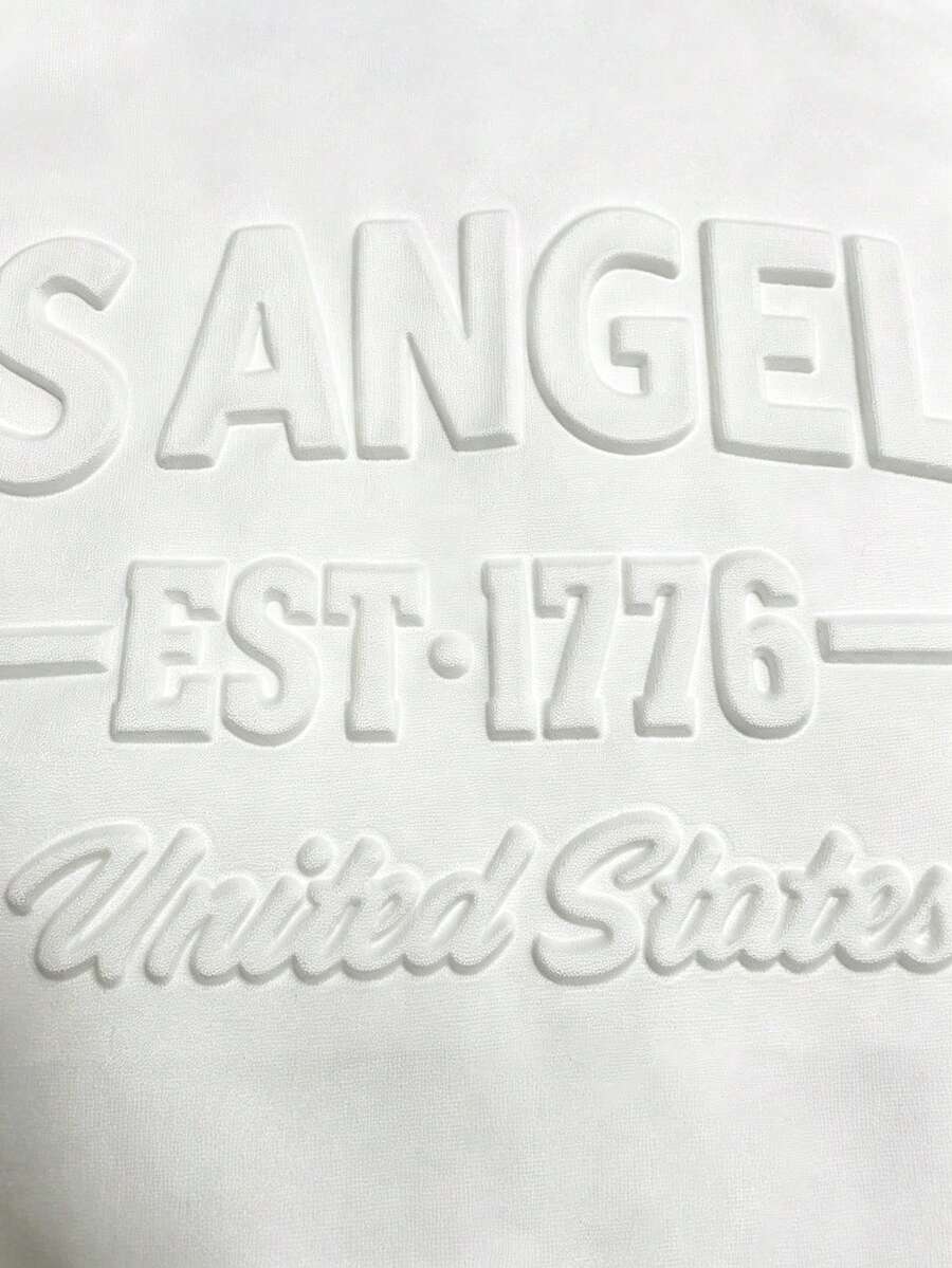 Daypath LA Embossed Letter White T-Shirt