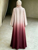 Burgundy Gradient Cardigan Abaya