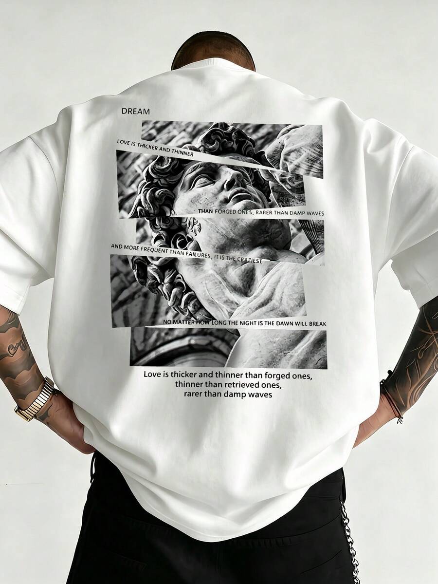 Men's Vintage David Statue Graphic Streetwear T-Shirt