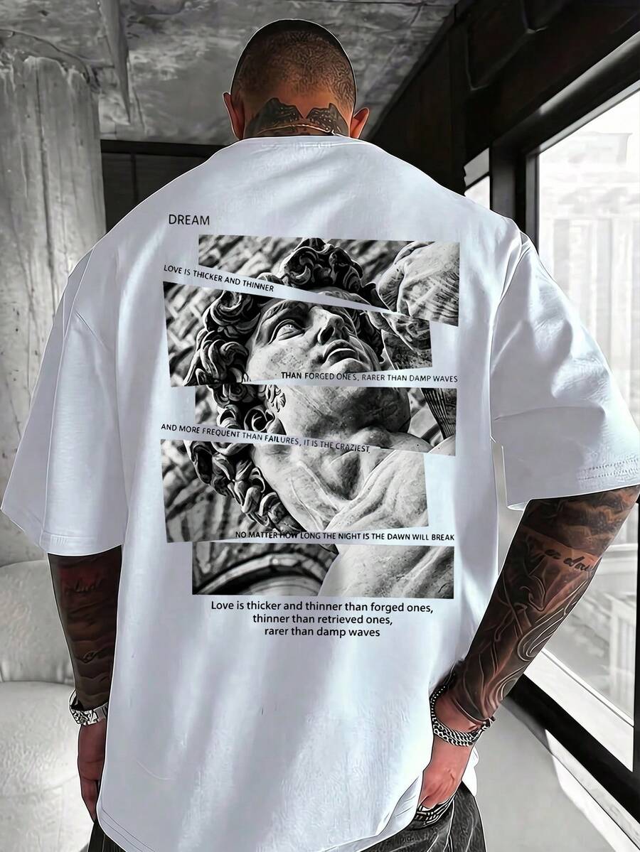 Men's Vintage David Statue Graphic Streetwear T-Shirt