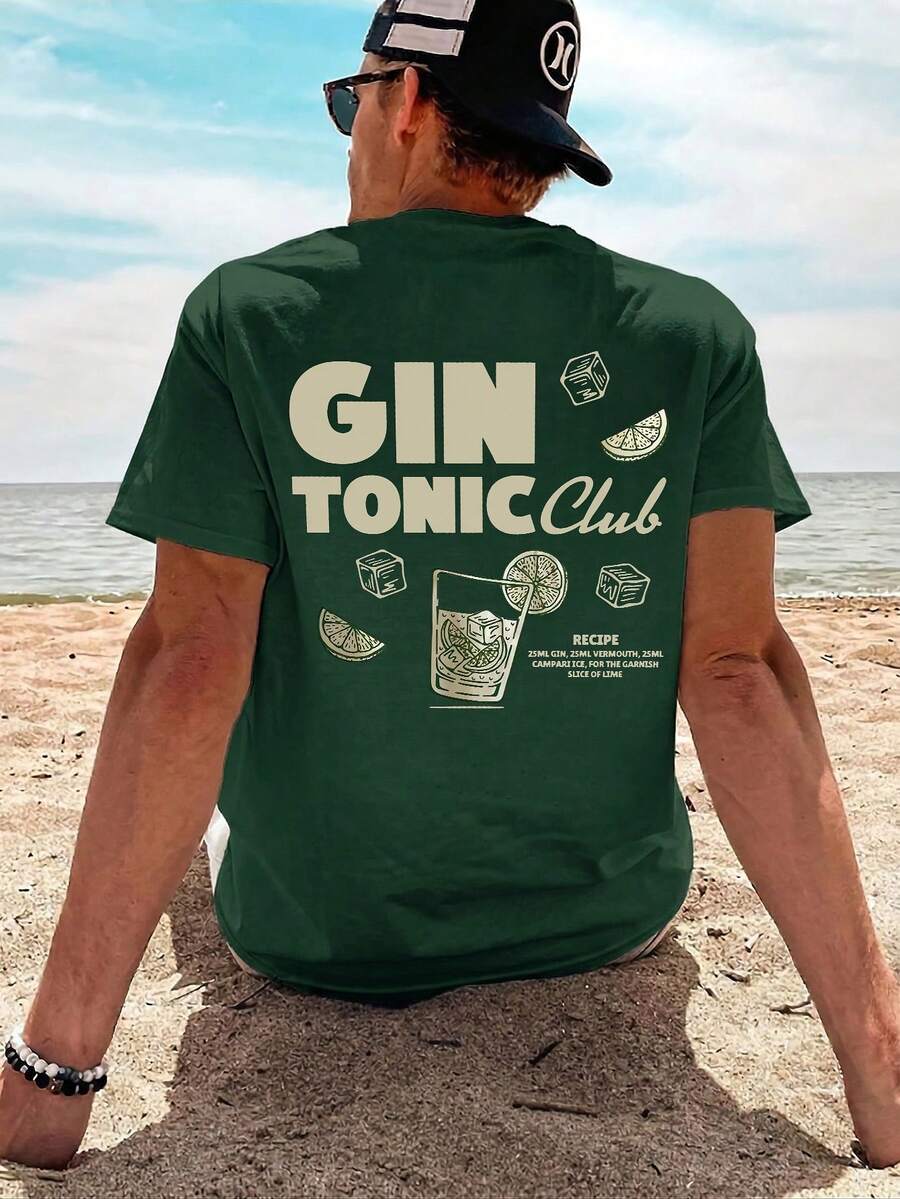 Men's Beach Vacation Graphic Loose Fit T-Shirt