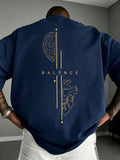 Men's Heart Brain Balance Snowflake Print T-Shirt
