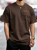 Manfinity Homme Men's Chest Pocket Leather Label T-Shirt