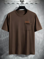 Manfinity Homme Men's Chest Pocket Leather Label T-Shirt