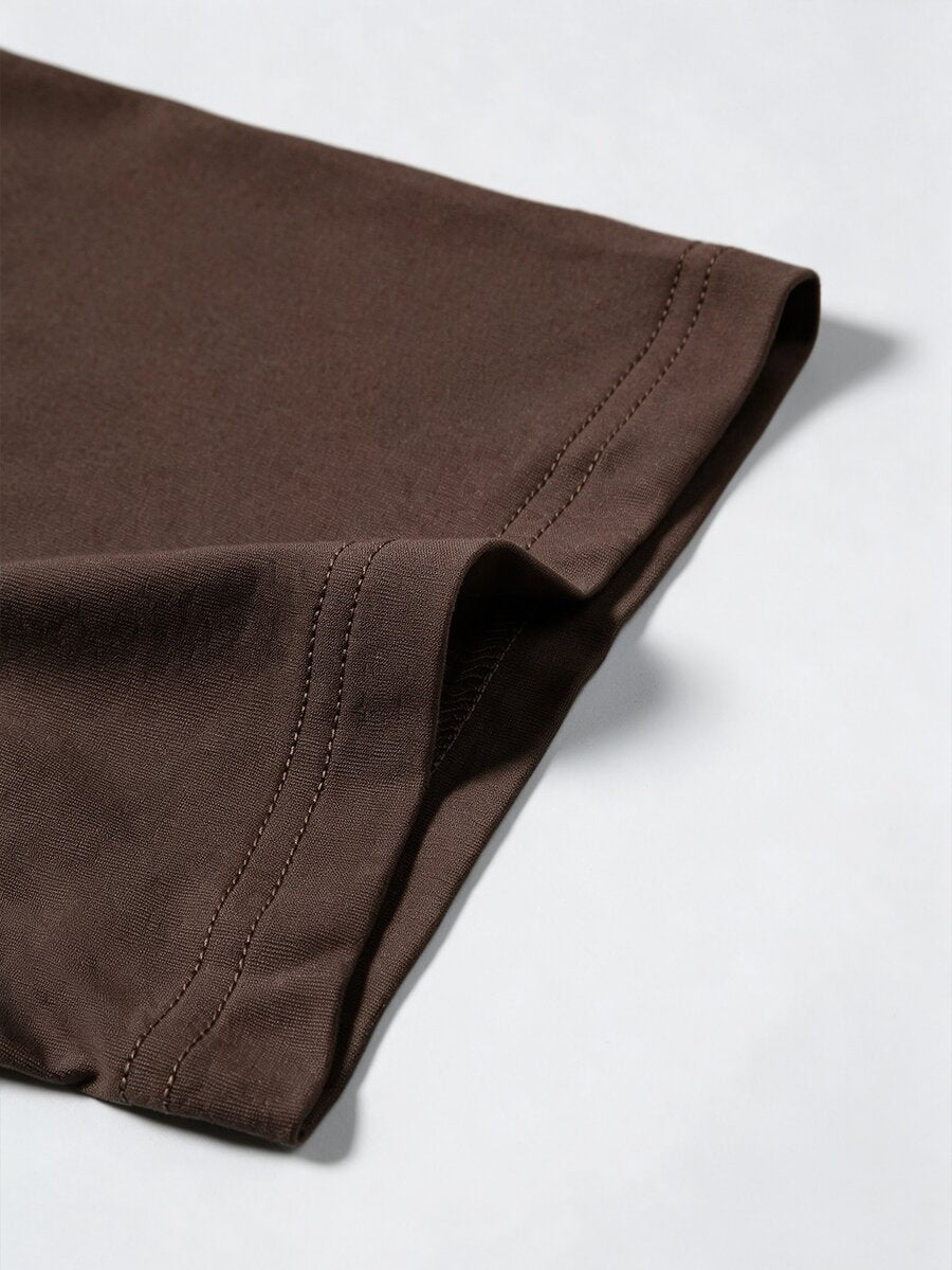 Manfinity Homme Men's Chest Pocket Leather Label T-Shirt