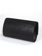Midnight Chic Black Metal Trim Evening Clutch