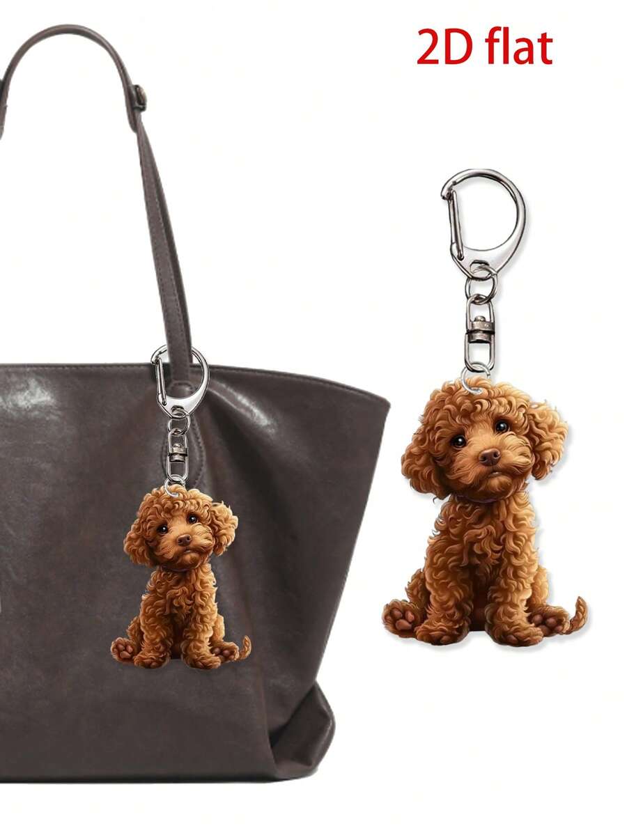 Cute Teddy Dog Bubble Tea Keychain