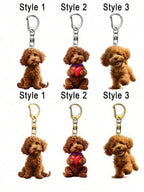 Cute Teddy Dog Bubble Tea Keychain