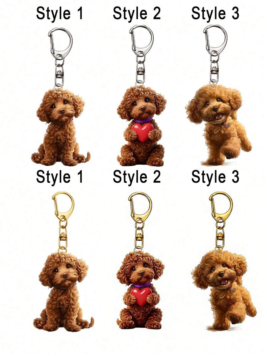 Cute Teddy Dog Bubble Tea Keychain