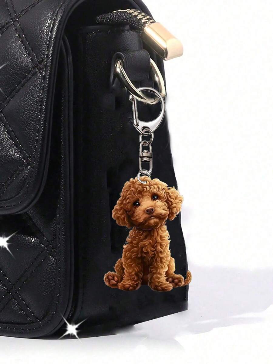 Cute Teddy Dog Bubble Tea Keychain