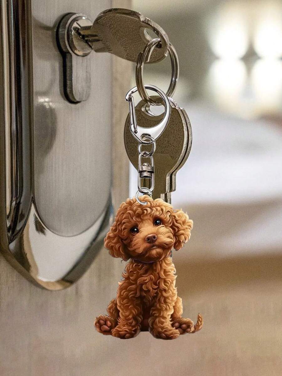 Cute Teddy Dog Bubble Tea Keychain